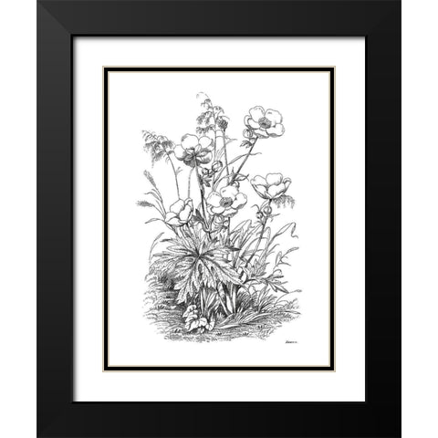 Botanical Black and Black Modern Wood Framed Art Print with Double Matting by Donovan, Kelly