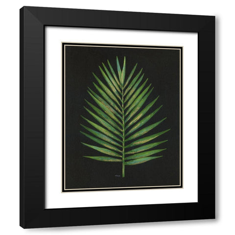 Midnight Palm Black Modern Wood Framed Art Print with Double Matting by Tava Studios