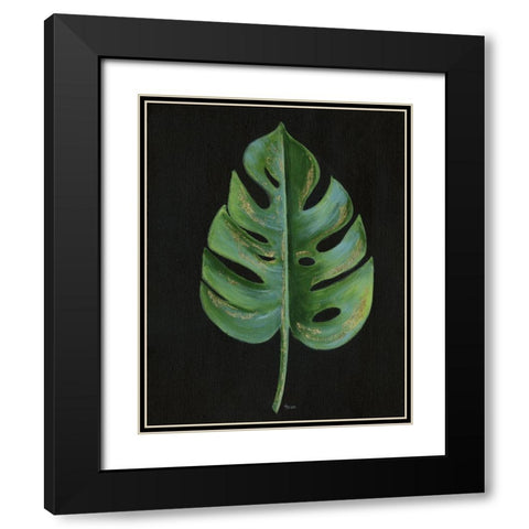 Midnight Black Modern Wood Framed Art Print with Double Matting by Tava Studios