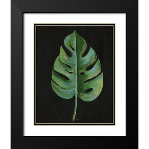Midnight Black Modern Wood Framed Art Print with Double Matting by Tava Studios