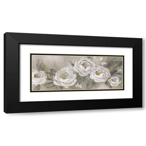 Cottage Roses Black Modern Wood Framed Art Print with Double Matting by Robinson, Carol