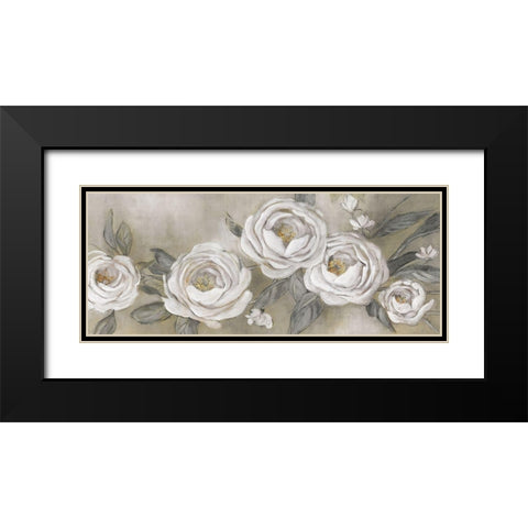 Cottage Roses Black Modern Wood Framed Art Print with Double Matting by Robinson, Carol