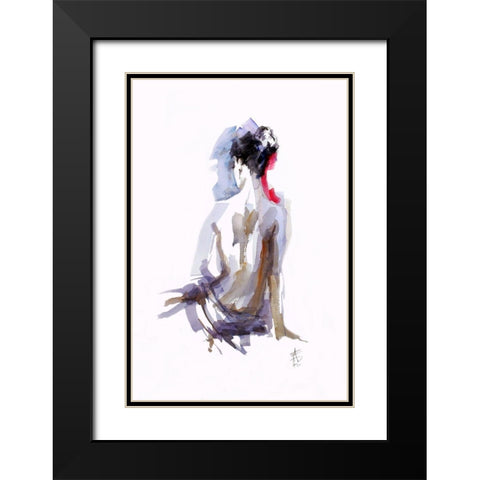 Contemplation Black Modern Wood Framed Art Print with Double Matting by Farrall Doyle, Anne