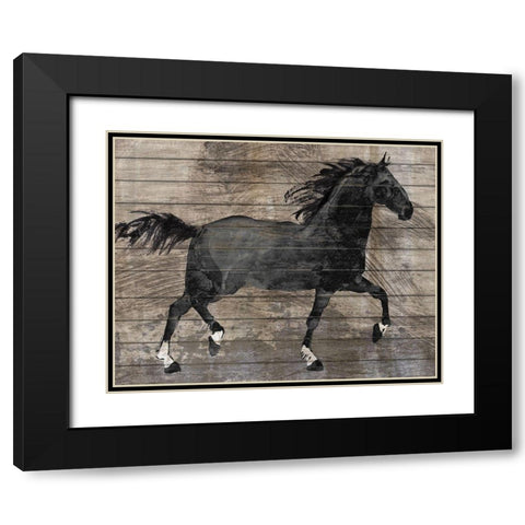 Barnwood Horse Black Modern Wood Framed Art Print with Double Matting by Knutsen, Conrad