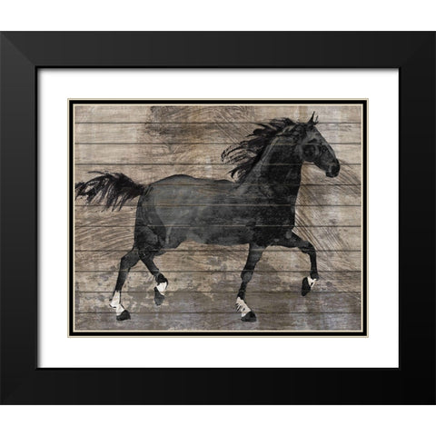 Barnwood Horse Black Modern Wood Framed Art Print with Double Matting by Knutsen, Conrad