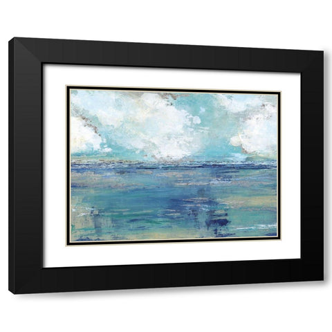 Oceans Away Black Modern Wood Framed Art Print with Double Matting by Tava Studios