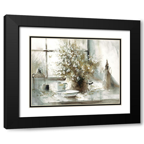 Daisy Still Black Modern Wood Framed Art Print with Double Matting by Bjorkland, George