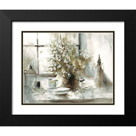 Daisy Still Black Modern Wood Framed Art Print with Double Matting by Bjorkland, George