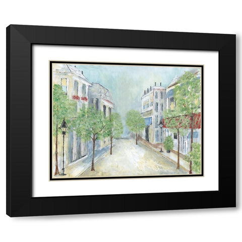 Springtime Stroll Black Modern Wood Framed Art Print with Double Matting by Tava Studios
