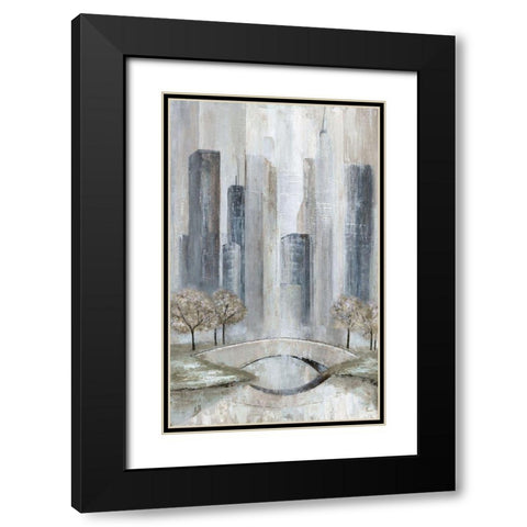 Central Park Black Modern Wood Framed Art Print with Double Matting by Tava Studios