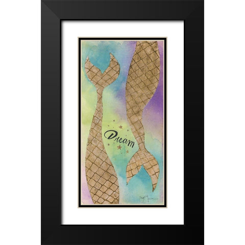 Mermaid Dream Black Modern Wood Framed Art Print with Double Matting by Tava Studios