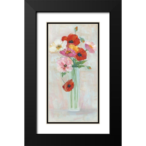 Confetti Poppy Black Modern Wood Framed Art Print with Double Matting by Swatland, Sally
