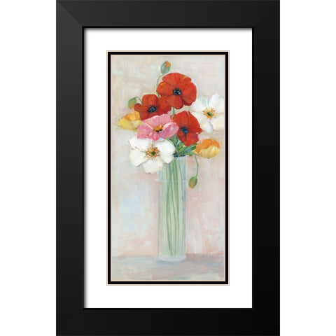 Confetti Poppy Black Modern Wood Framed Art Print with Double Matting by Swatland, Sally