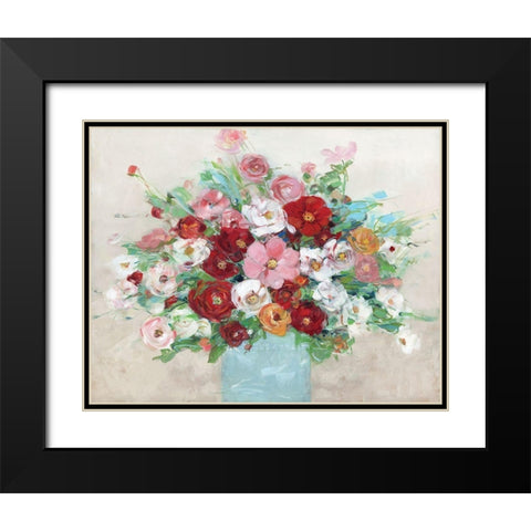 Confetti Flowers Black Modern Wood Framed Art Print with Double Matting by Swatland, Sally