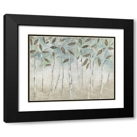 Rain Soft Woods Black Modern Wood Framed Art Print with Double Matting by Tava Studios