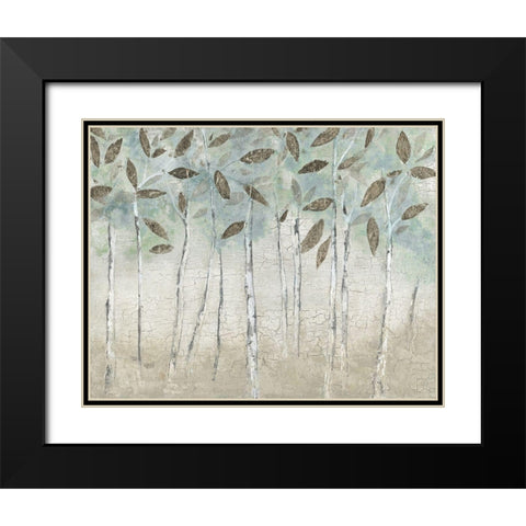 Rain Soft Woods Black Modern Wood Framed Art Print with Double Matting by Tava Studios