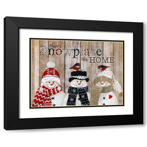 Snowplace Like Home Black Modern Wood Framed Art Print with Double Matting by Tava Studios