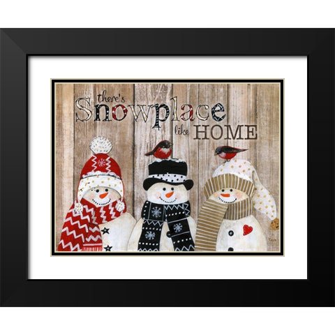 Snowplace Like Home Black Modern Wood Framed Art Print with Double Matting by Tava Studios