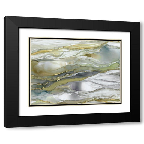 Marbled Glass I Black Modern Wood Framed Art Print with Double Matting by Robinson, Carol