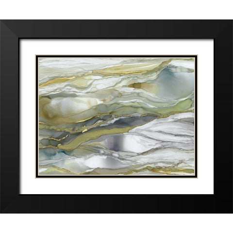 Marbled Glass I Black Modern Wood Framed Art Print with Double Matting by Robinson, Carol