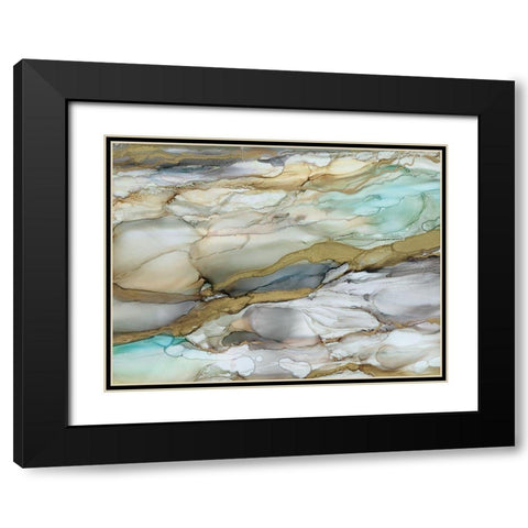 Marbled Glass II Black Modern Wood Framed Art Print with Double Matting by Robinson, Carol