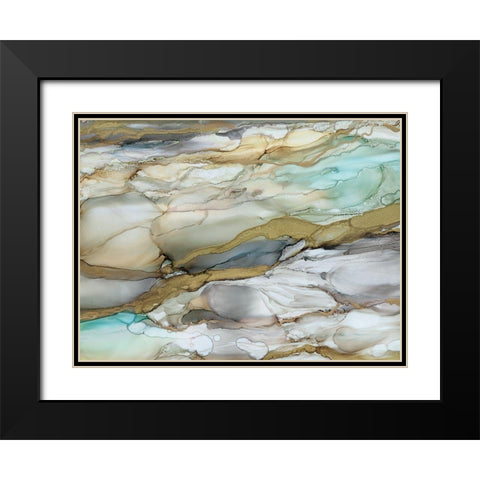 Marbled Glass II Black Modern Wood Framed Art Print with Double Matting by Robinson, Carol
