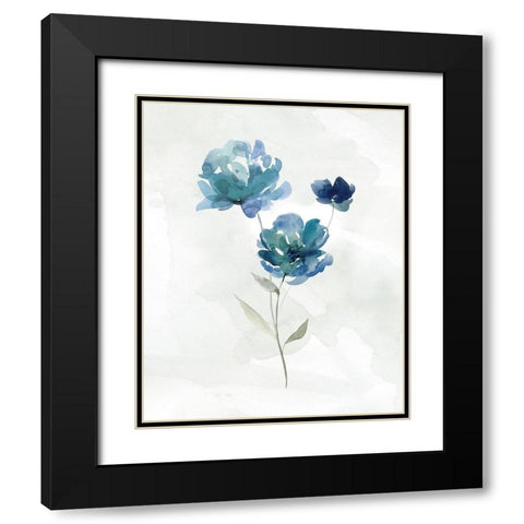 Blue Botanical I Black Modern Wood Framed Art Print with Double Matting by Robinson, Carol