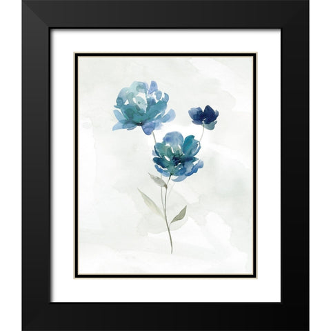 Blue Botanical I Black Modern Wood Framed Art Print with Double Matting by Robinson, Carol
