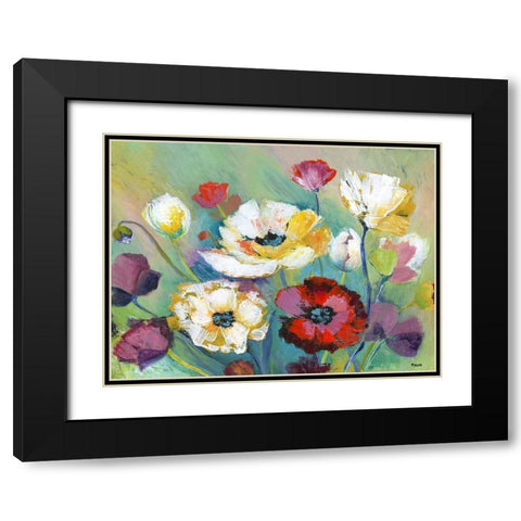 Alexs Garden Black Modern Wood Framed Art Print with Double Matting by Tava Studios