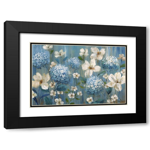 Very Berry Blues Black Modern Wood Framed Art Print with Double Matting by Nan