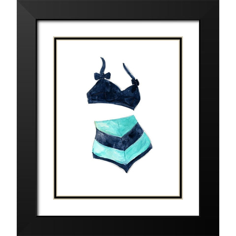 Vintage Swimwear III Black Modern Wood Framed Art Print with Double Matting by Robinson, Carol