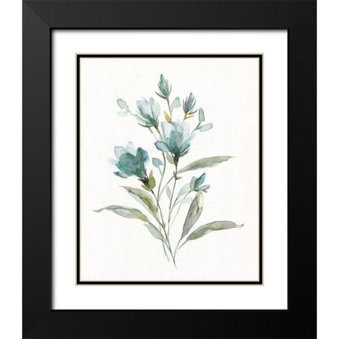 Linen Botanical IV Black Modern Wood Framed Art Print with Double Matting by Robinson, Carol
