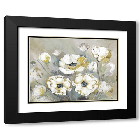 Soft Spring Black Modern Wood Framed Art Print with Double Matting by Tava Studios