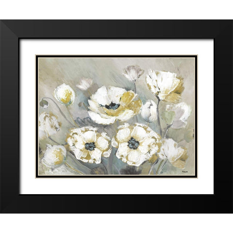 Soft Spring Black Modern Wood Framed Art Print with Double Matting by Tava Studios