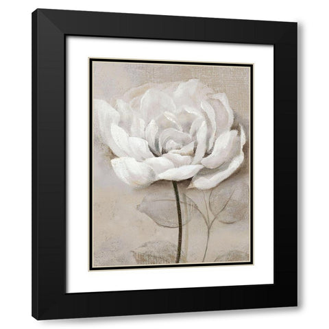 Soft White III Black Modern Wood Framed Art Print with Double Matting by Nan