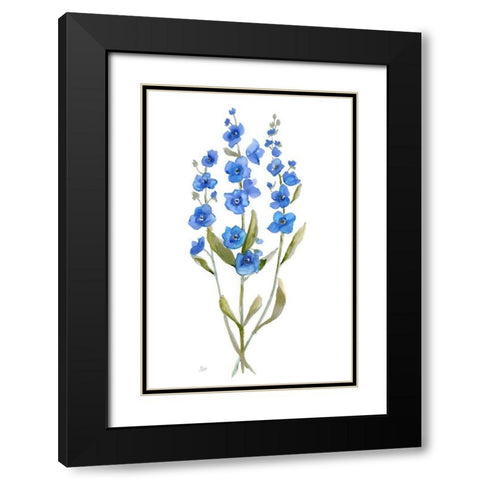 Petite Botanical II Black Modern Wood Framed Art Print with Double Matting by Nan