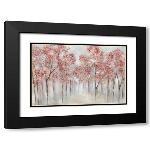 Blushing Spring Black Modern Wood Framed Art Print with Double Matting by Tava Studios