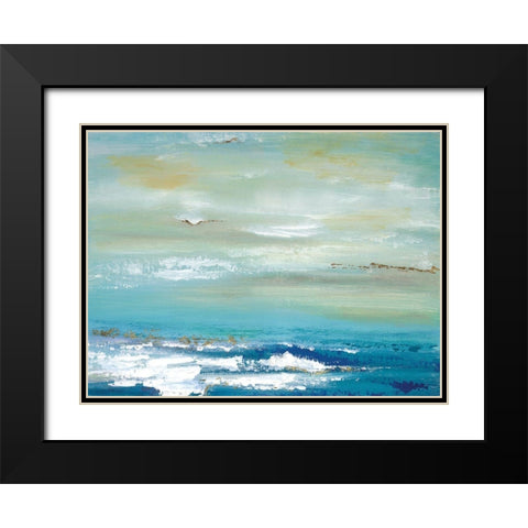Distant Horizon Black Modern Wood Framed Art Print with Double Matting by Tava Studios