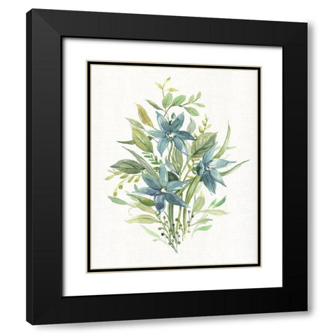Greenery I Black Modern Wood Framed Art Print with Double Matting by Robinson, Carol