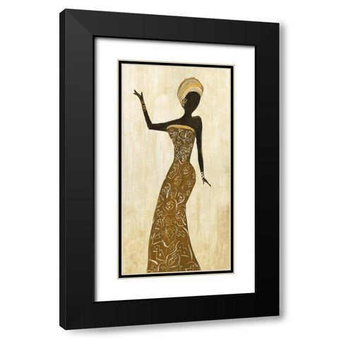 African Dance I Black Modern Wood Framed Art Print with Double Matting by Shaternik, Julia