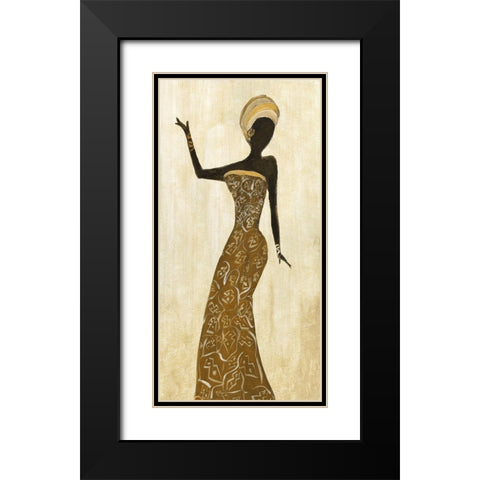 African Dance I Black Modern Wood Framed Art Print with Double Matting by Shaternik, Julia