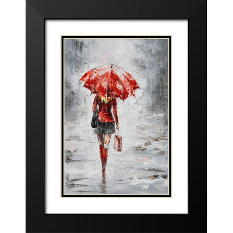 City in the Rain I Black Modern Wood Framed Art Print with Double Matting by Kowalik, Jolanta