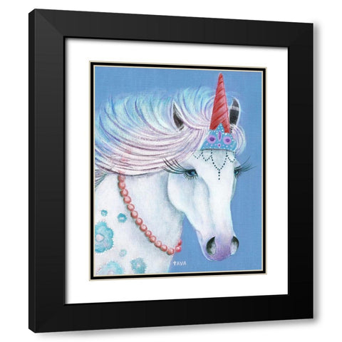 Unicorn I Black Modern Wood Framed Art Print with Double Matting by Tava Studios