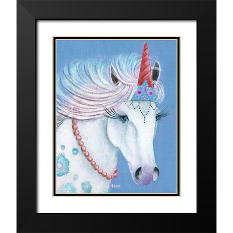 Unicorn I Black Modern Wood Framed Art Print with Double Matting by Tava Studios