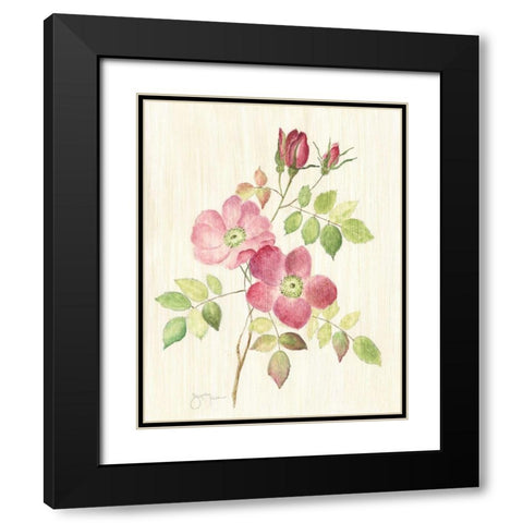 Dusty Rose I Black Modern Wood Framed Art Print with Double Matting by Tava Studios