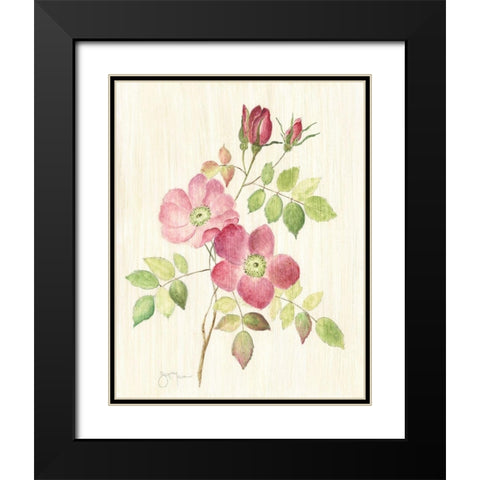 Dusty Rose I Black Modern Wood Framed Art Print with Double Matting by Tava Studios
