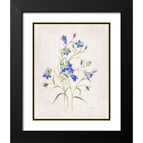 Blue Botanical I Black Modern Wood Framed Art Print with Double Matting by Tava Studios