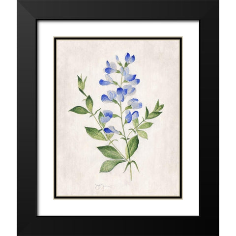 Blue Botanical II Black Modern Wood Framed Art Print with Double Matting by Tava Studios