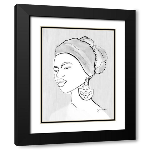 Wonderous Woman Black Modern Wood Framed Art Print with Double Matting by Tava Studios