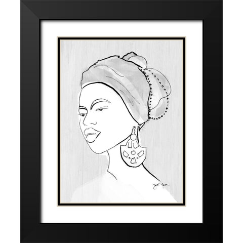 Wonderous Woman Black Modern Wood Framed Art Print with Double Matting by Tava Studios